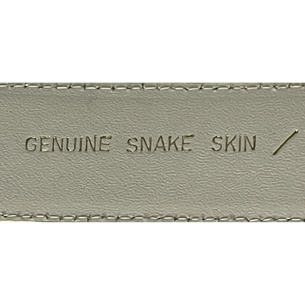Genuine Snakeskin Belt Women Small Cream Gold Buckle Leather Lined Taiwan